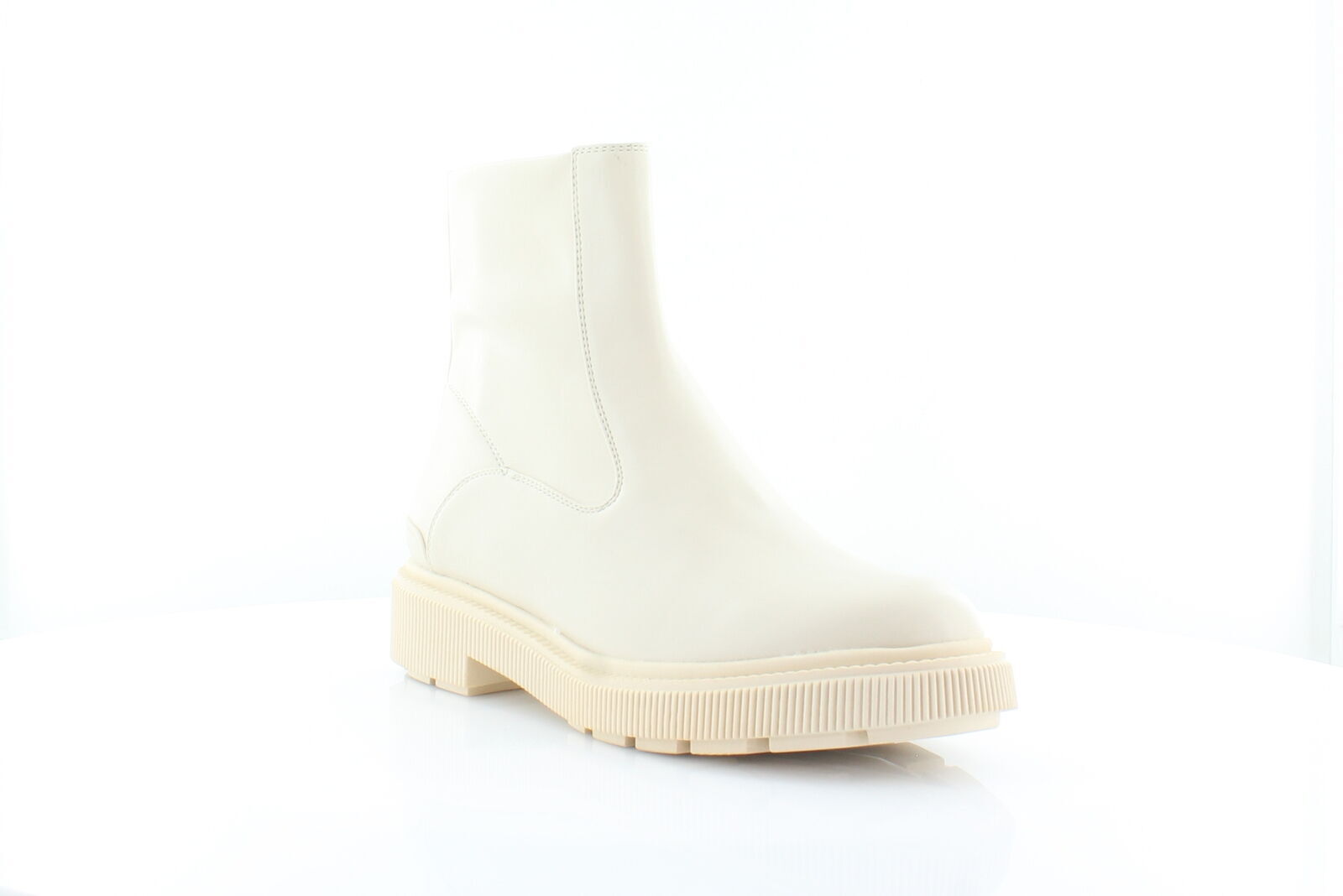 FRANCO SARTO Chiffon Beige Ivory Faux Leather A- Jinta Platform Combat Boots 7.5