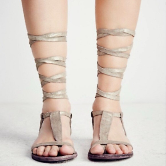 Free People Dahlia Womens Gladiator Lace Up shoes Sandals Flip Flop sz 9