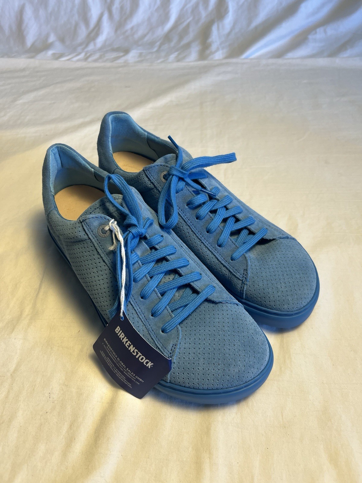 Birkenstock Bend Low Suede Blue Embossed Sneakers Size N EU 41 (W 10 / M 8) NEW