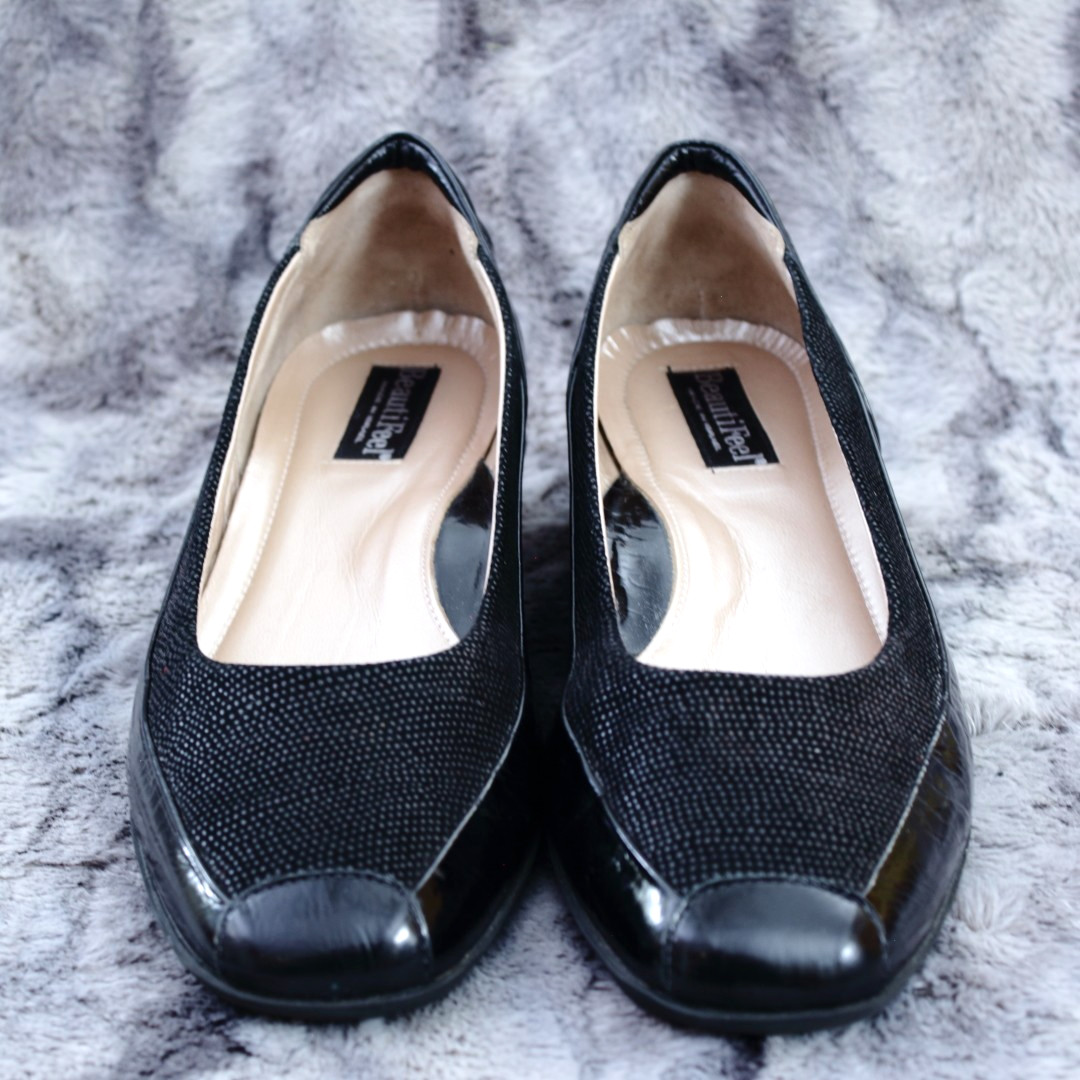 BEAUTIFEEL Black Leather Comfort Flats Women’s Shoes Size EU 41 / US 10, 10.5