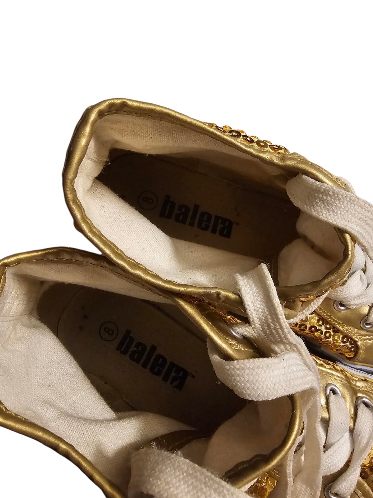 Balera Gold Sequin High Top Dance Sneaker Shoe Women 8 Hip Hop Party