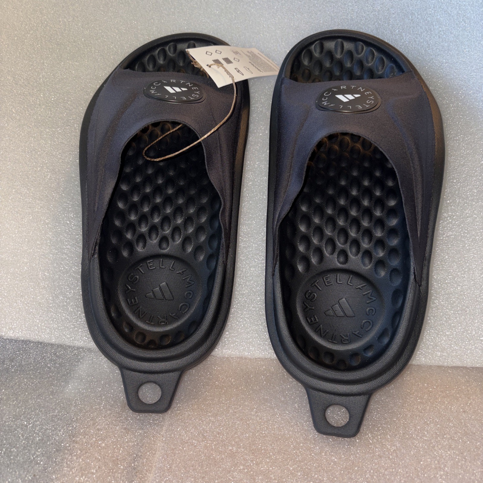NWT Adidas X Stella McCartney Women’s Slide Black With Logo JS 0265 Size 5