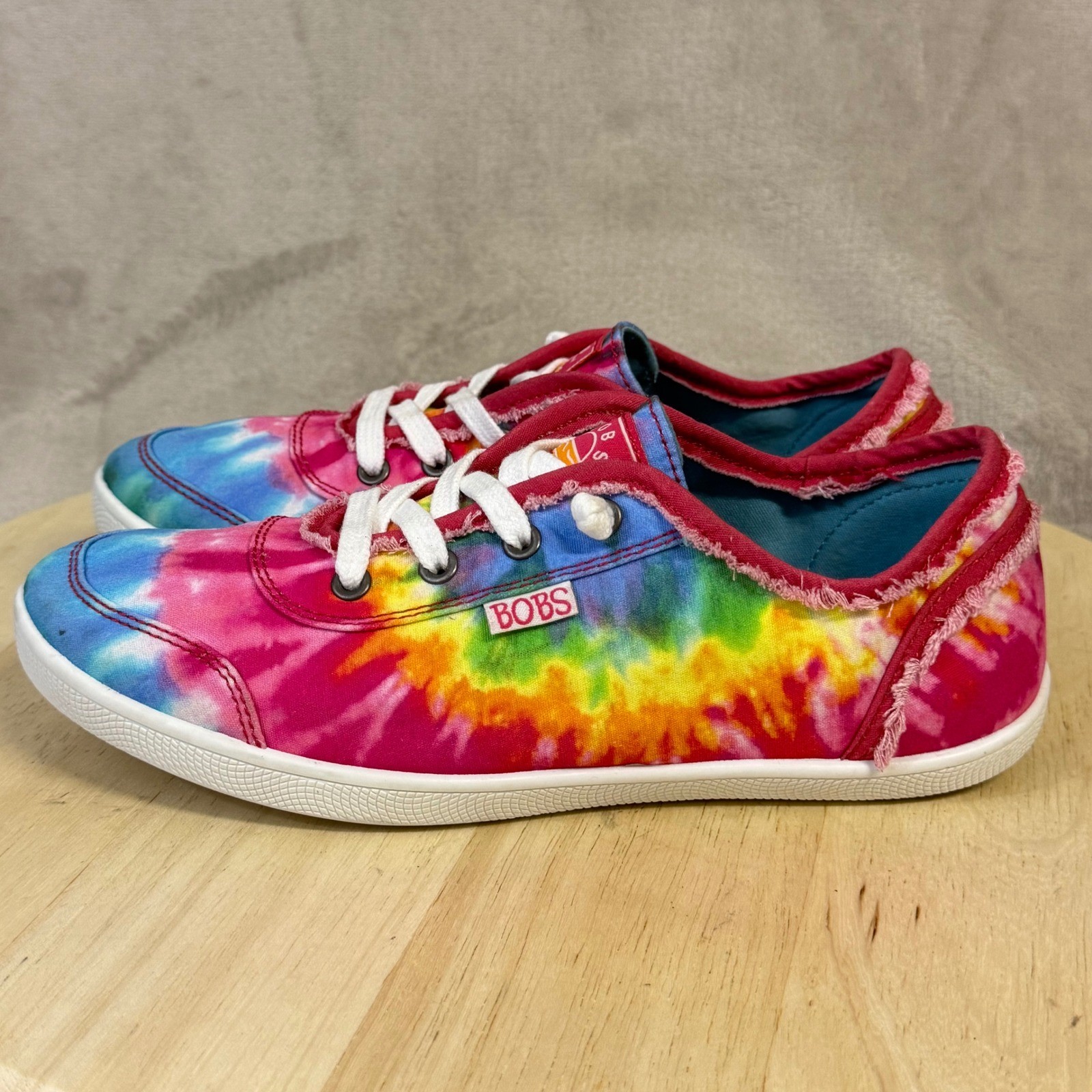 BOBS from Skechers Beach Bingo Tie Dye Sneakers Multi Color 113146 Womens 6.5