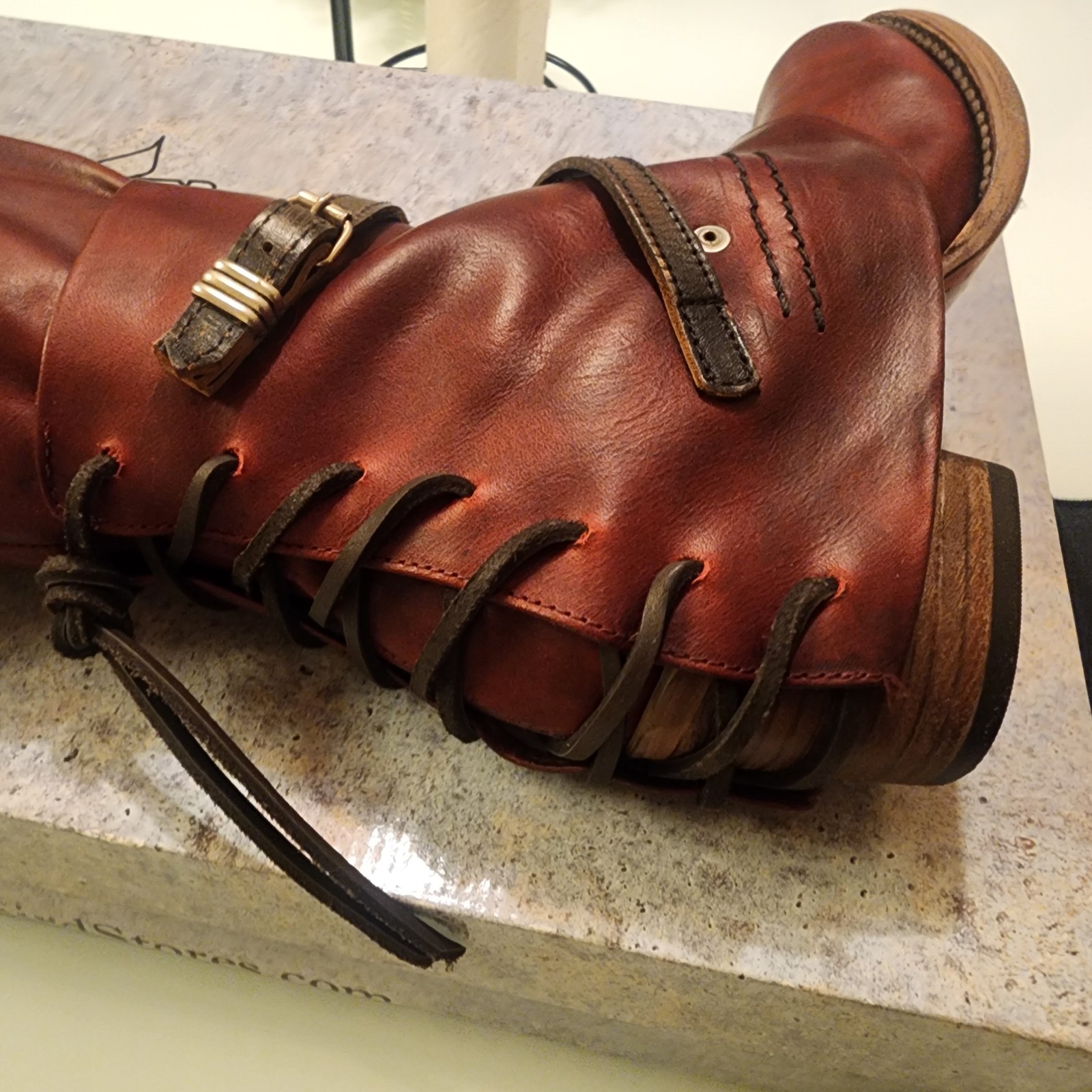 Freebird by Steven CASSIUS Wine Multi Distressed Tall Leather Boots • Sz 8 NIB