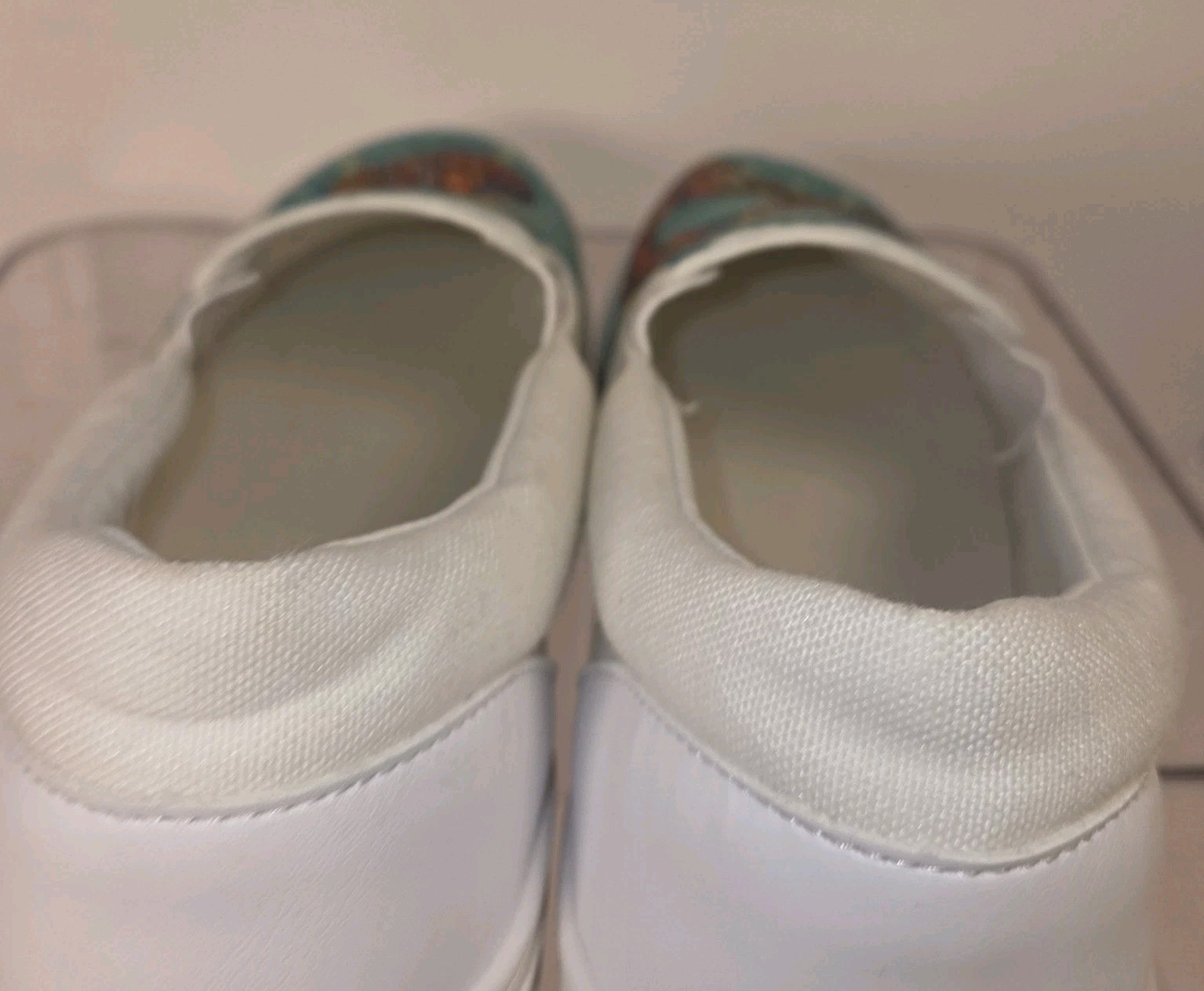 Bohemian Hippie Peace Love Mandela Slip On Canvas White Shoes Women’s Size 8