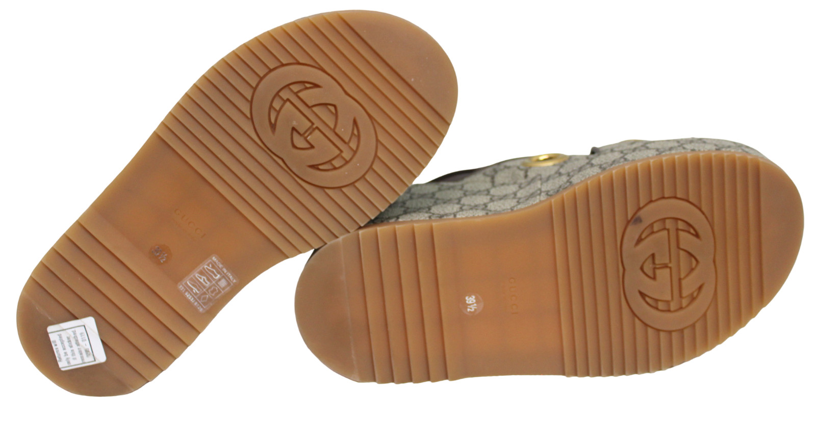 GUCCI Angelina GG Logo Eyelet Platform Wedge Sandal Size 39.5 US 9.5