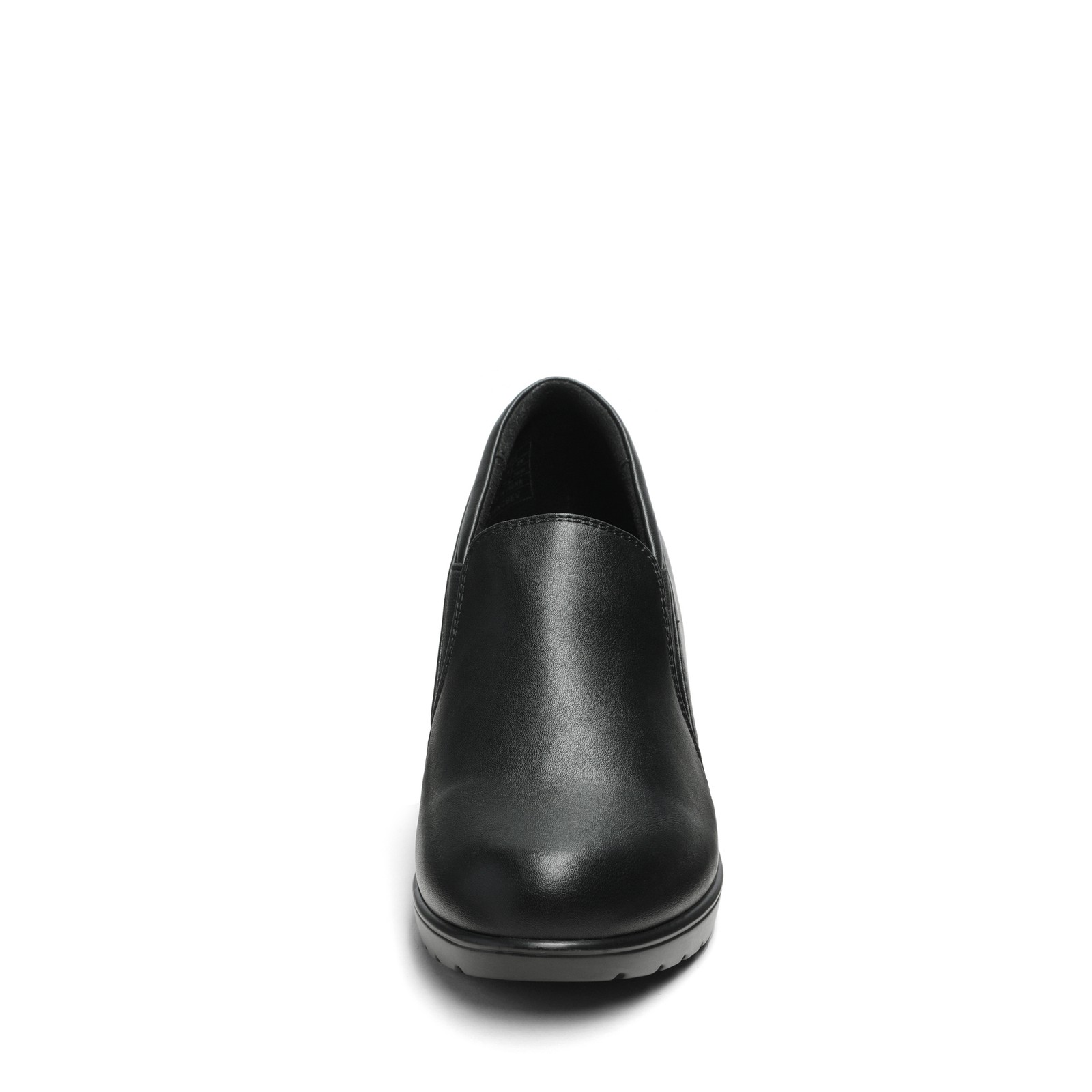 Women Office Work Slip On Pump Shoes Low Chunky Heel Round Toe Pump Shoes