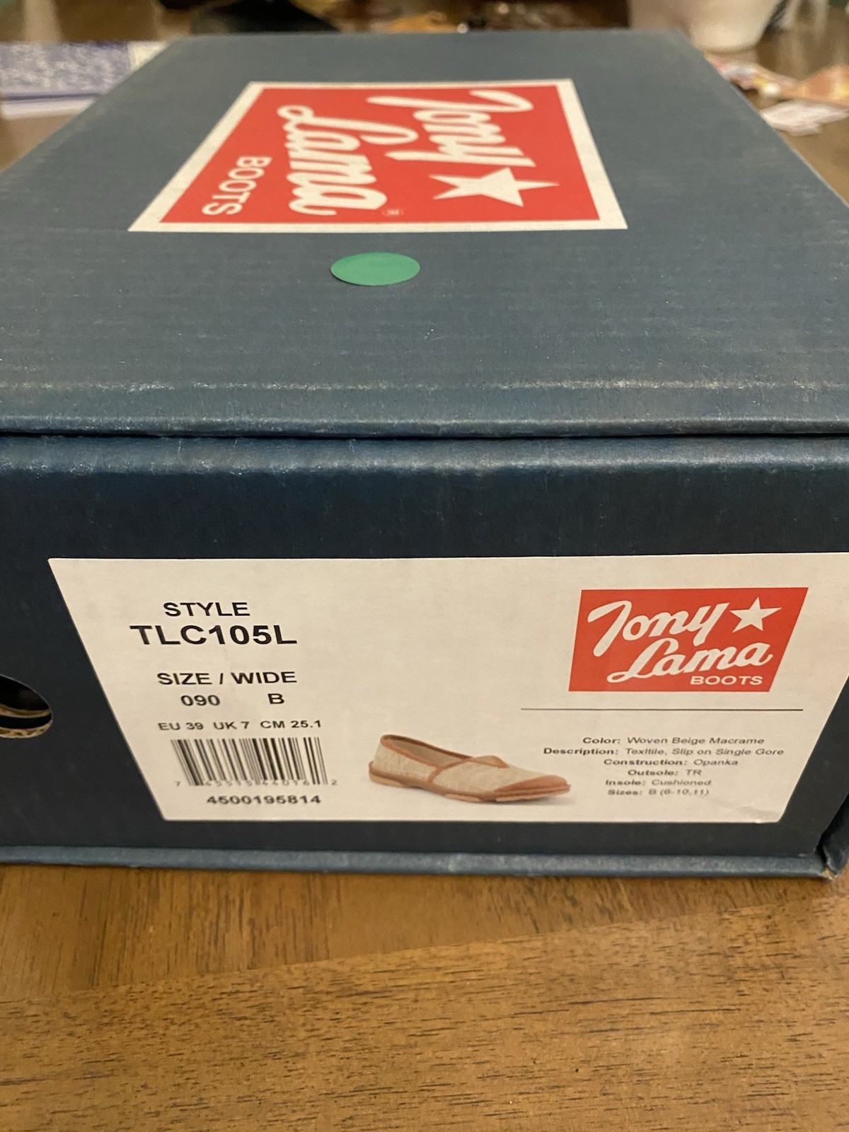 Tony Lama Renata Womens Sz 7.5 Beige Canva Burlap Slip On Western Loafers Shoes