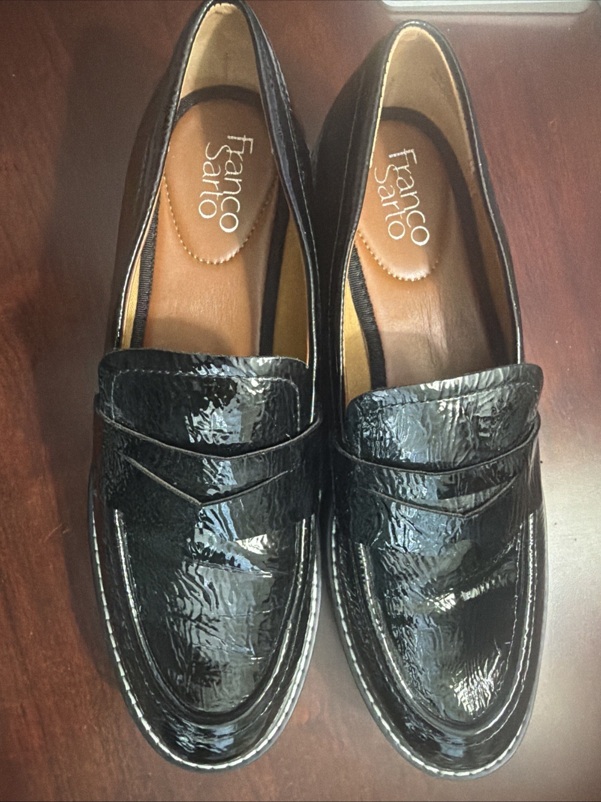 FRANCO SARTO WOMENS CASSANDRA LOAFER Balck size 9M all man made