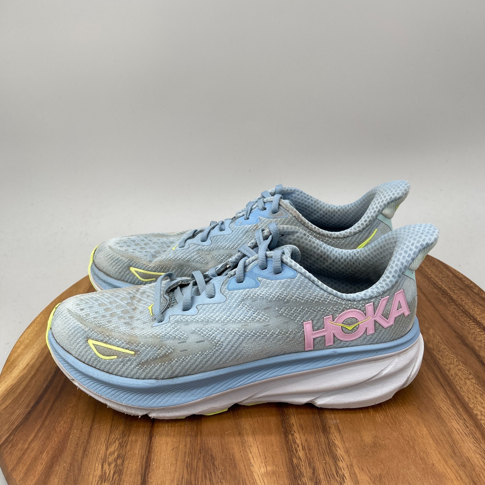 Hoka One One Clifton 9 Shoes Womens Size 10.5 B Blue Running Comfort Walking
