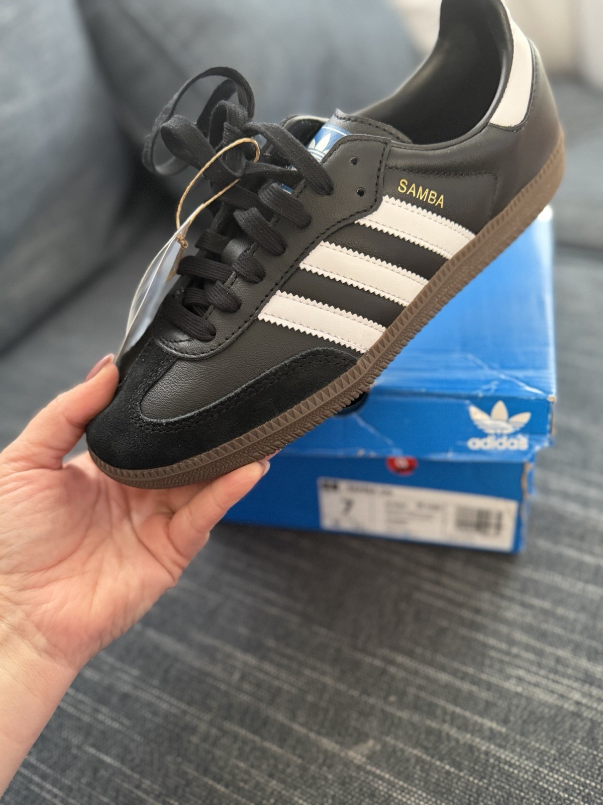 adidas Samba OG Black/White/Gum Leather Men’s or Womens Low Top Sneakers B75807