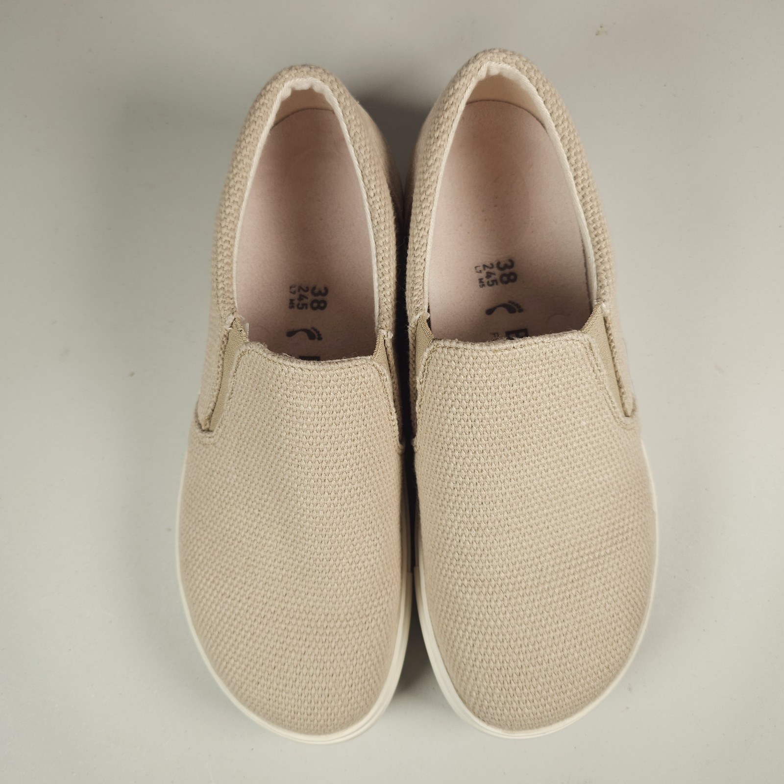 BIRKENSTOCK Oswego Canvas Suede Shoes Sandcastle Taupe Medium/Narrow Unisex 38