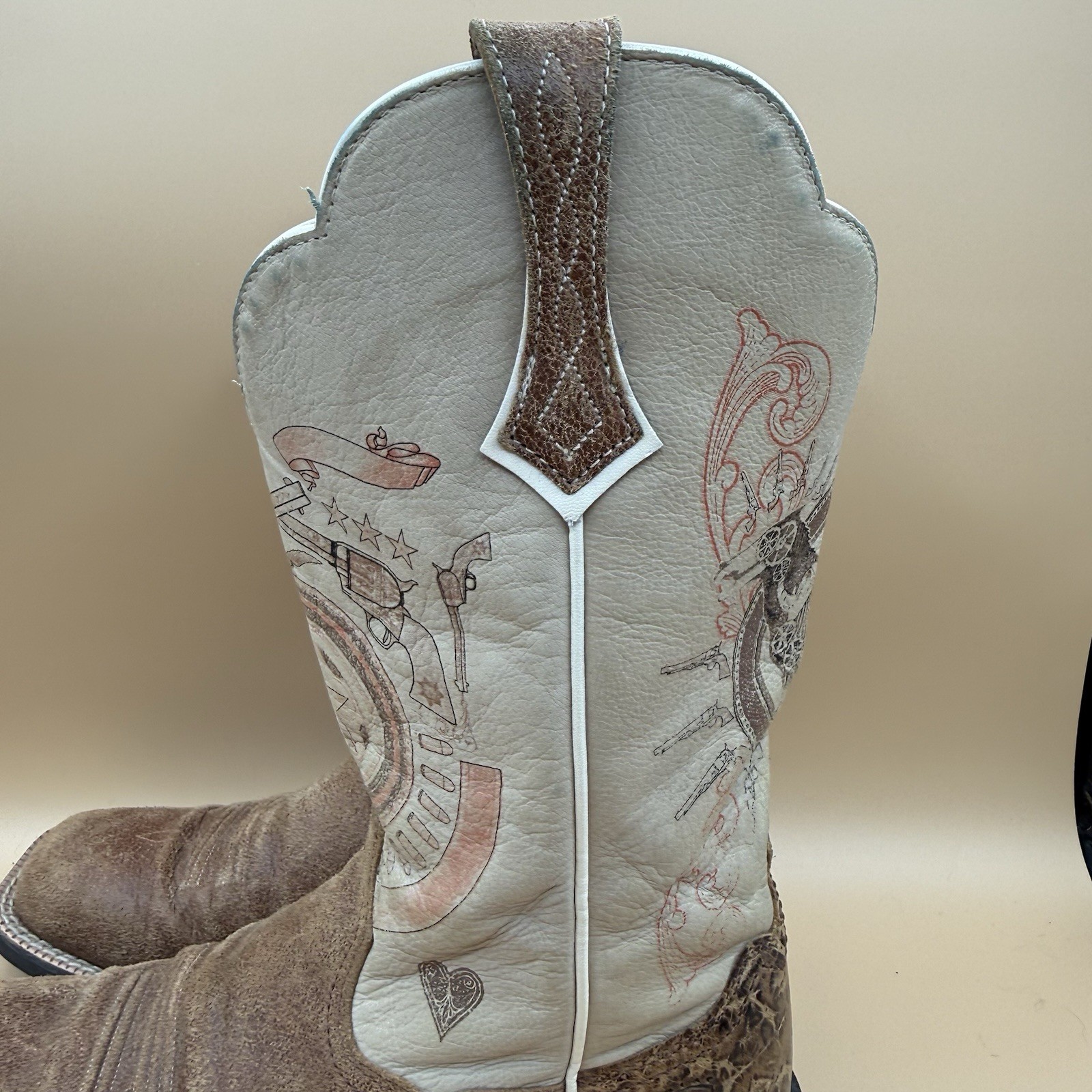 Ariat ATS Western Cowgirl Boots Womens 7.5B Brown Suede Square Toe Leather