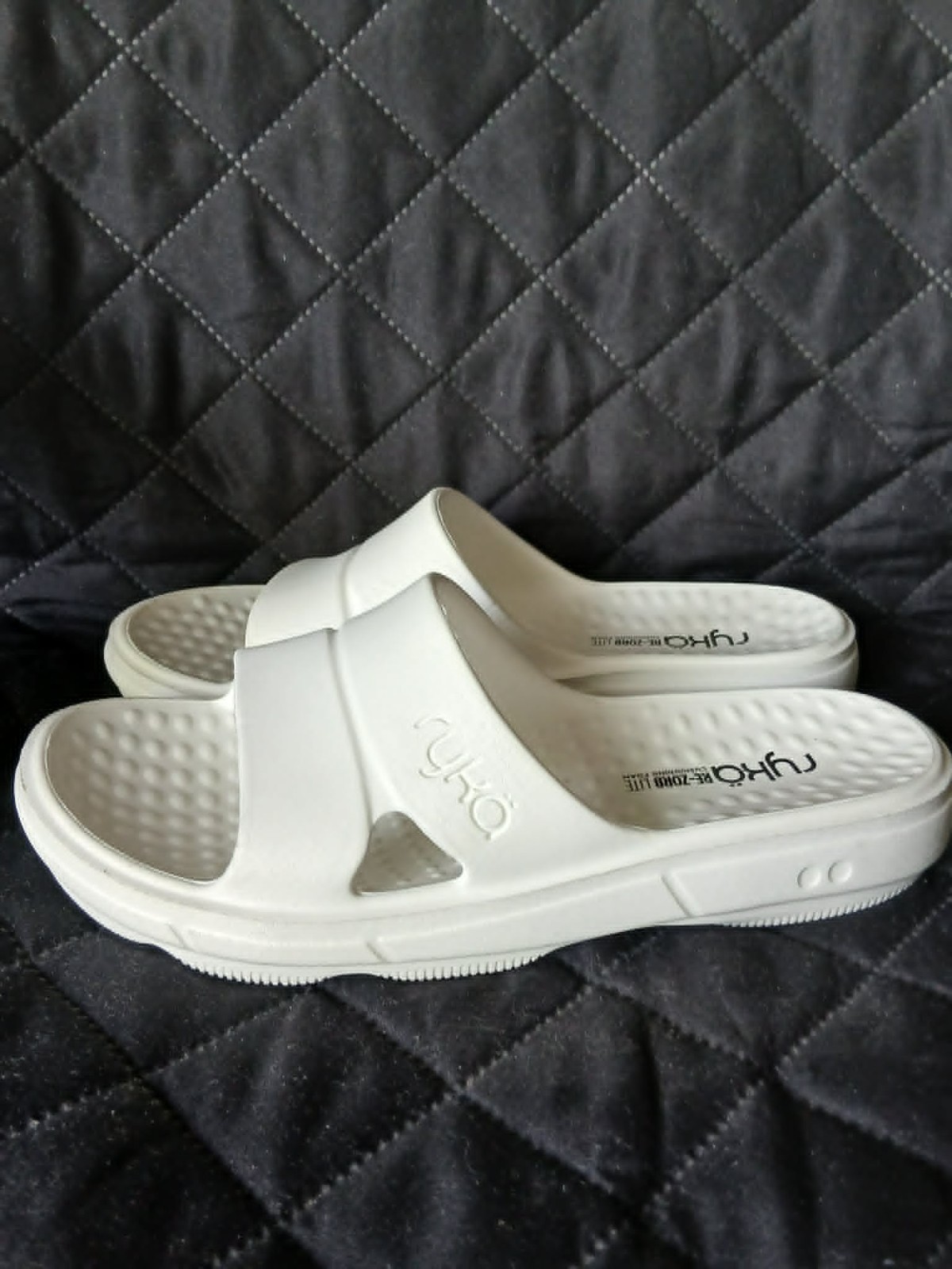 Ryka Ultimate Recovery Molded Slide Sandals Restore Slide White