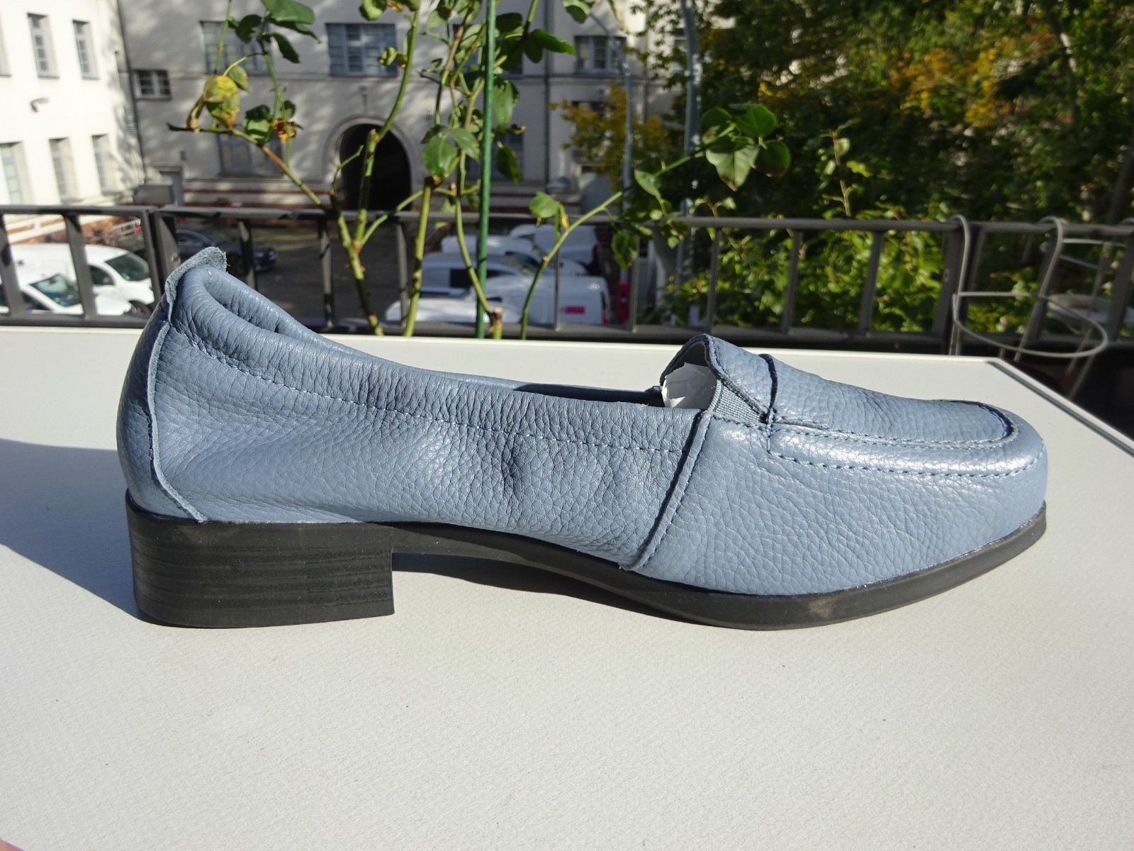 Vitaform women’s ballet flats leather deerskin rubber edge blue Germany size 38 H New