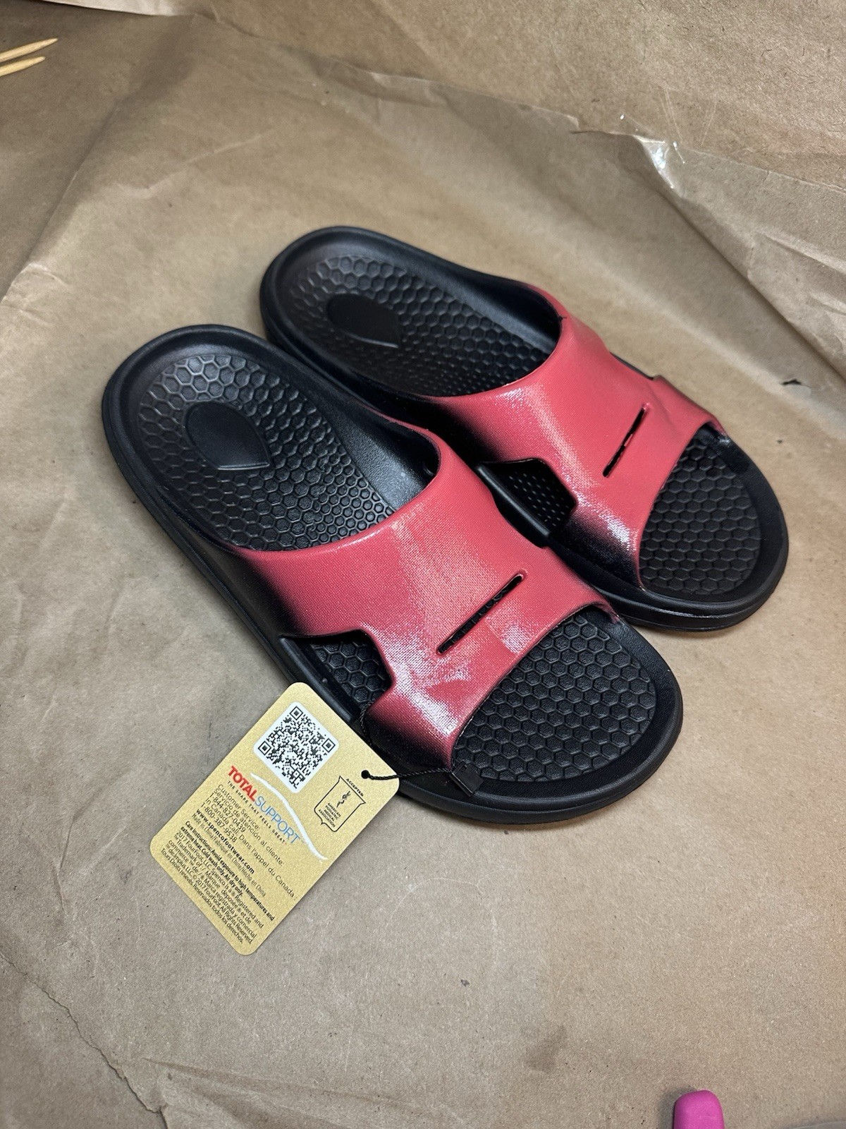 spenco total support fusion 2 fade slide red Size 9 Women’s 8 Men’s