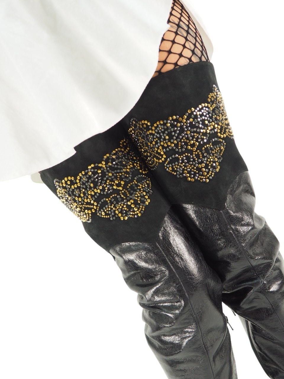 GIANRICO MORI GENUINE LEATHER LADIES STILETTO HIGH HEELS OVER THE KNEE BOOTS BLACK 40