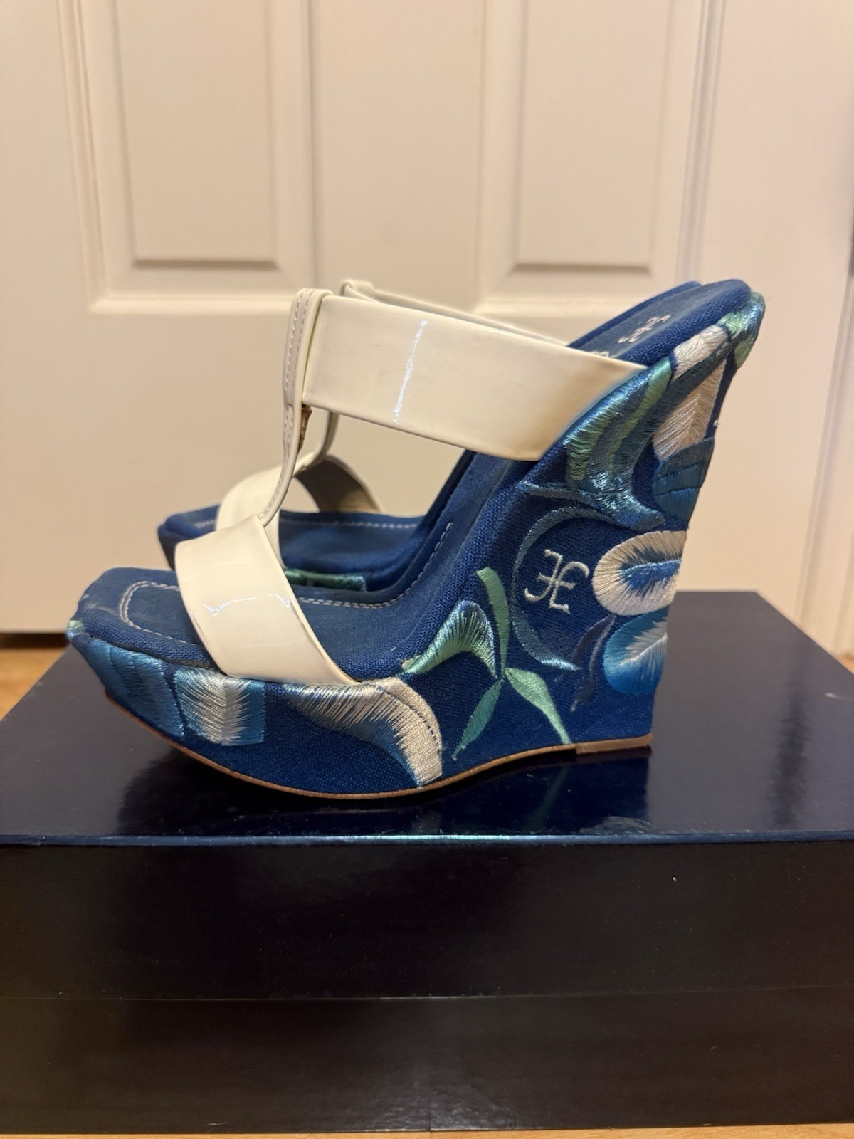 Fabi Patent Leather Italian Designer Sandals EUR 37 Stunning