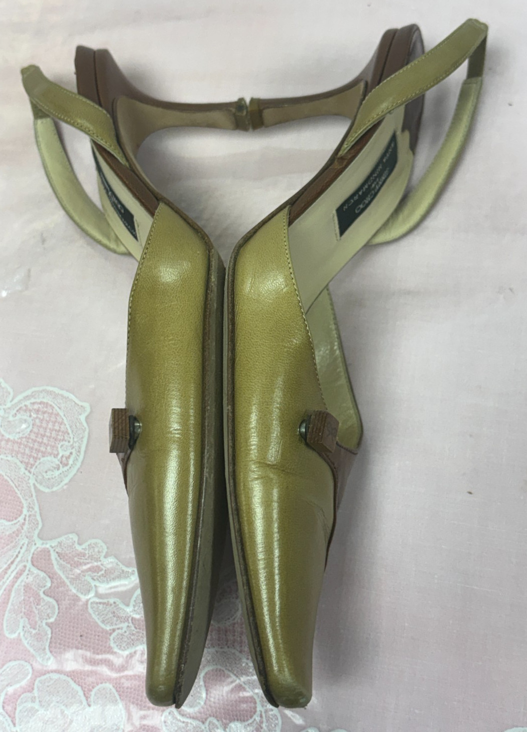 Jimmy Choo for Anya Hindmarch-Women-Beige/Brown heel Shoesd.Us Sz-6/Eur-36,5.Ita