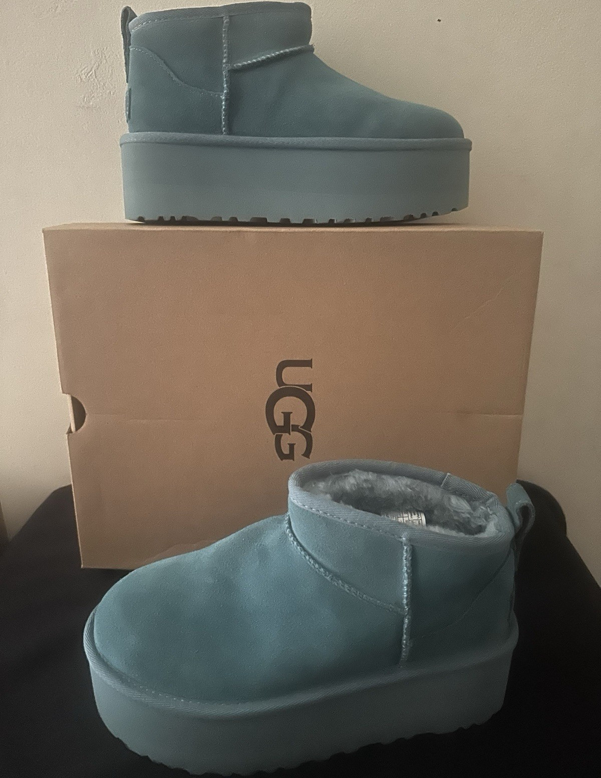UGG Classic Ultra Mini Platform Women’s Bootie – Blue Suede US 5 EU 36
