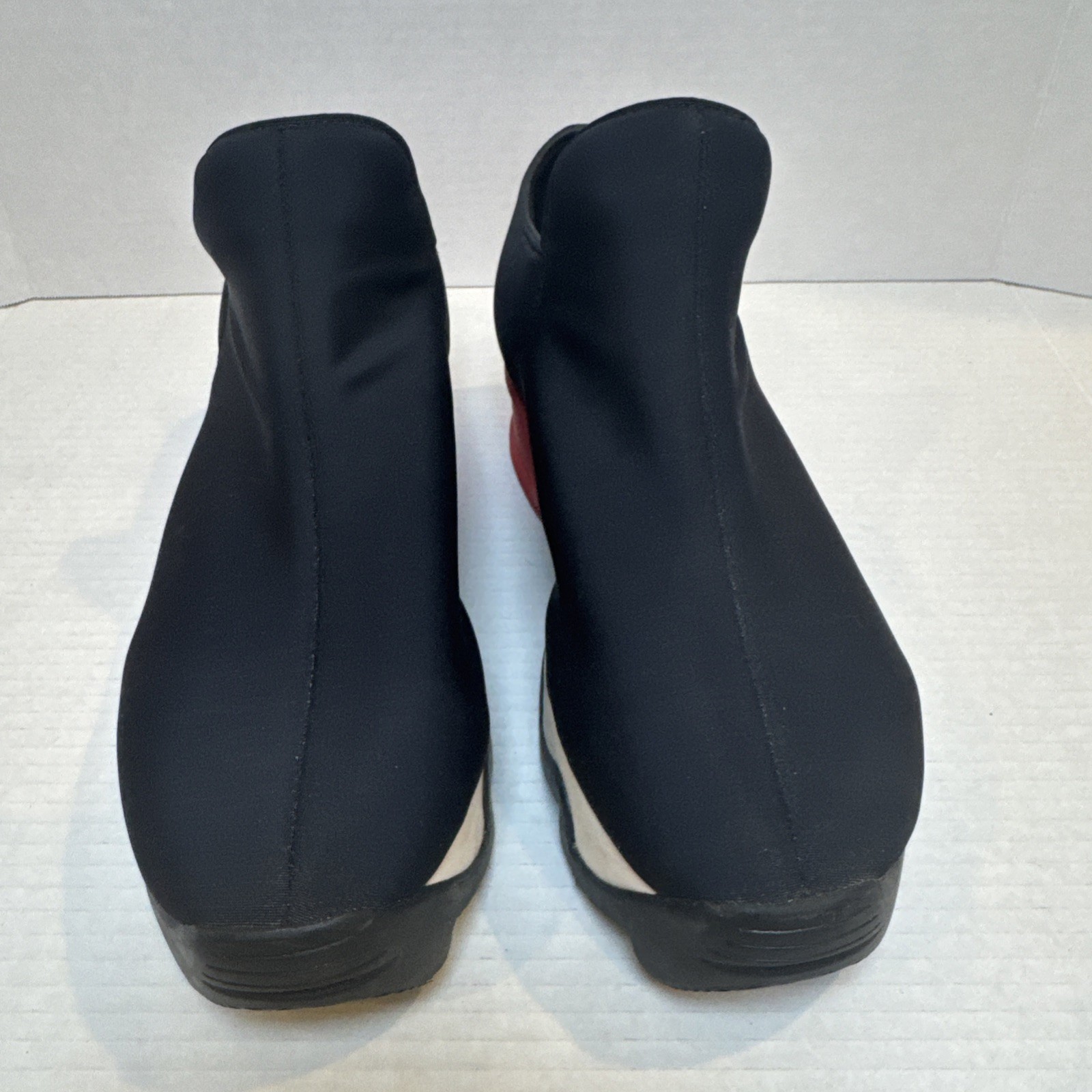 IRi NYC Black Red Heel Neoprene Sneaker Platform Futuristic SZ 39.5 (9.5 US)