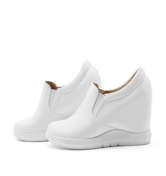 Women’s Casual Sneakers Hidden Wedge High Heel Round Toe Pumps Shoes Slip On Hot