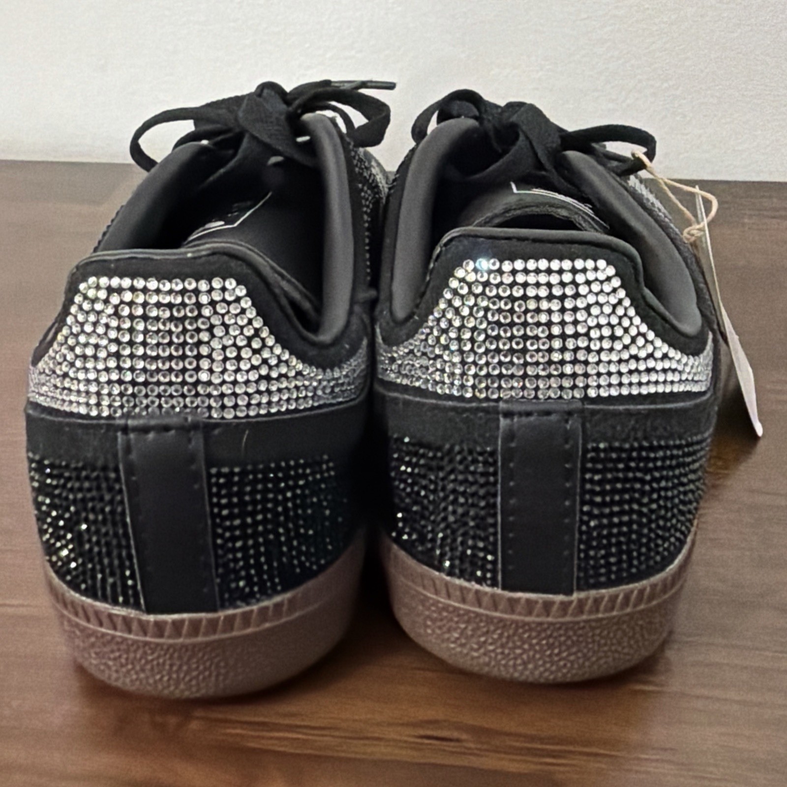 adidas Samba OG Sneakers Rhinestone Crystal Black Retro Originals Women Size 8