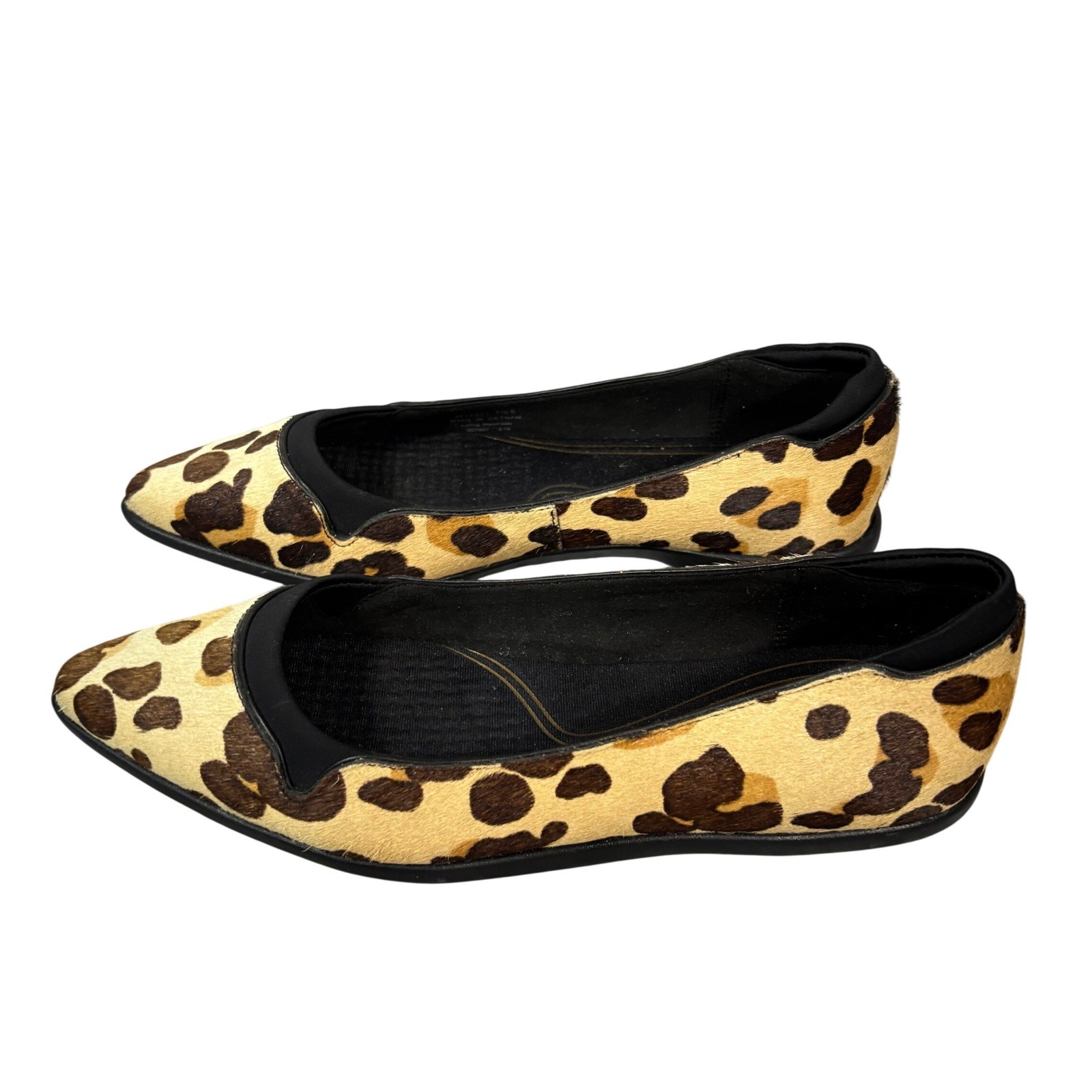 Cole Haan Womens Leopard Print Real Calf Hair Pointed Toe Flats Sz 7.5