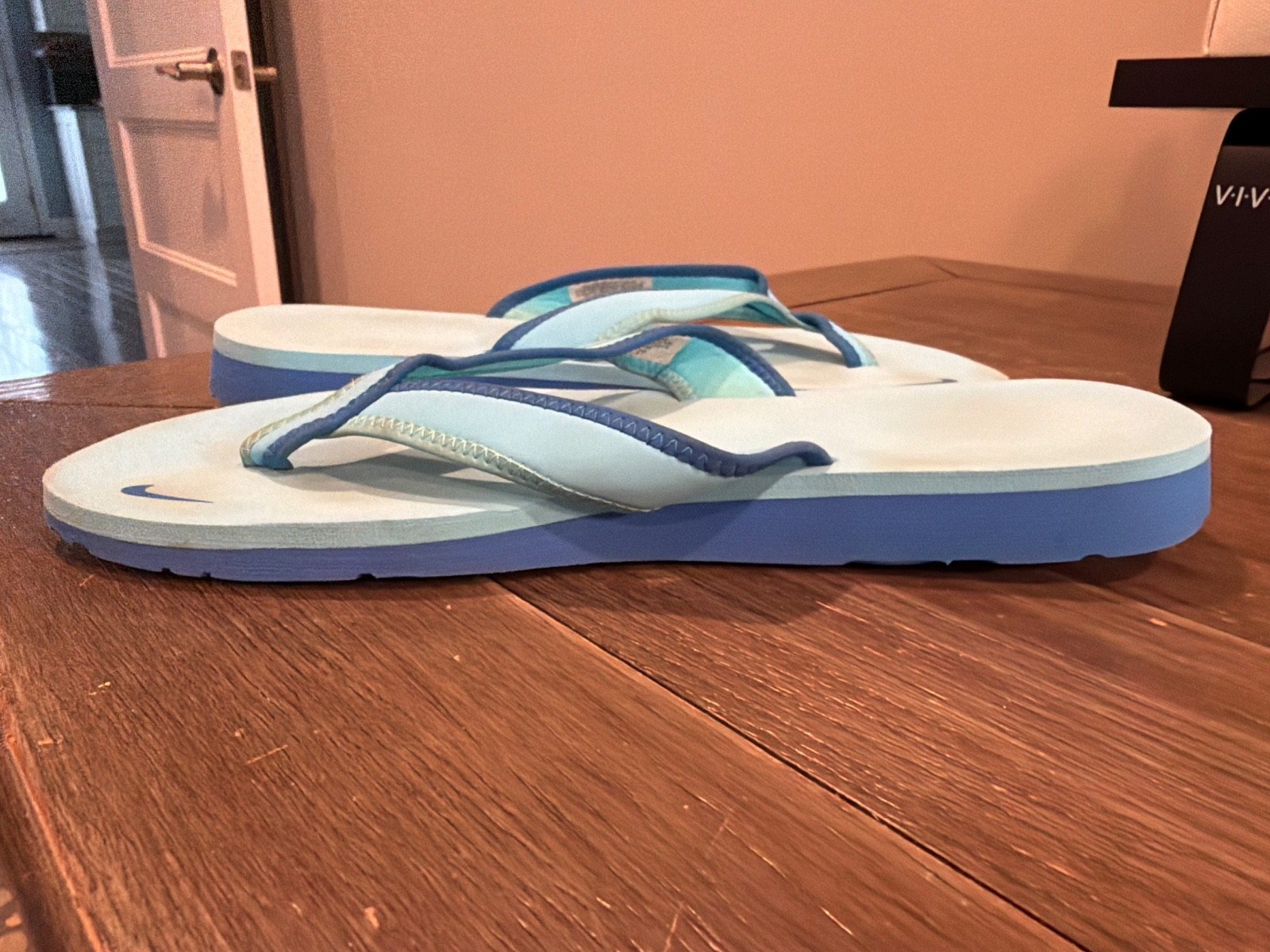NIKE Celso South Beach Blue Flip Flop Thong Sandal Slip-On Slide 2014 Women’s 10