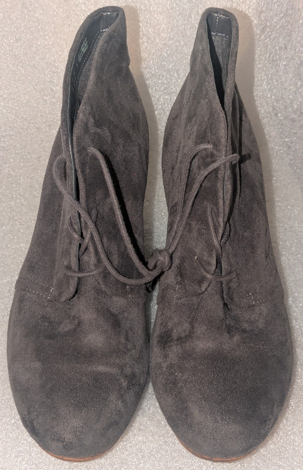 Dr. Scholl’s Women’s Dakota Wedge Boot Gray Fabric Lace Up Size 9 M / 39