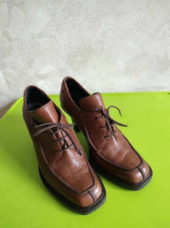 Women navy boot ankle boots brown leather 36 #b8ft