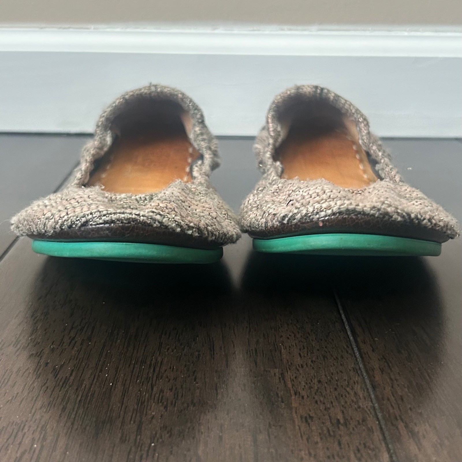 Tieks by Gavrieli Women 10 Mojave Woven Metallic Ballet Flats Brown Gray