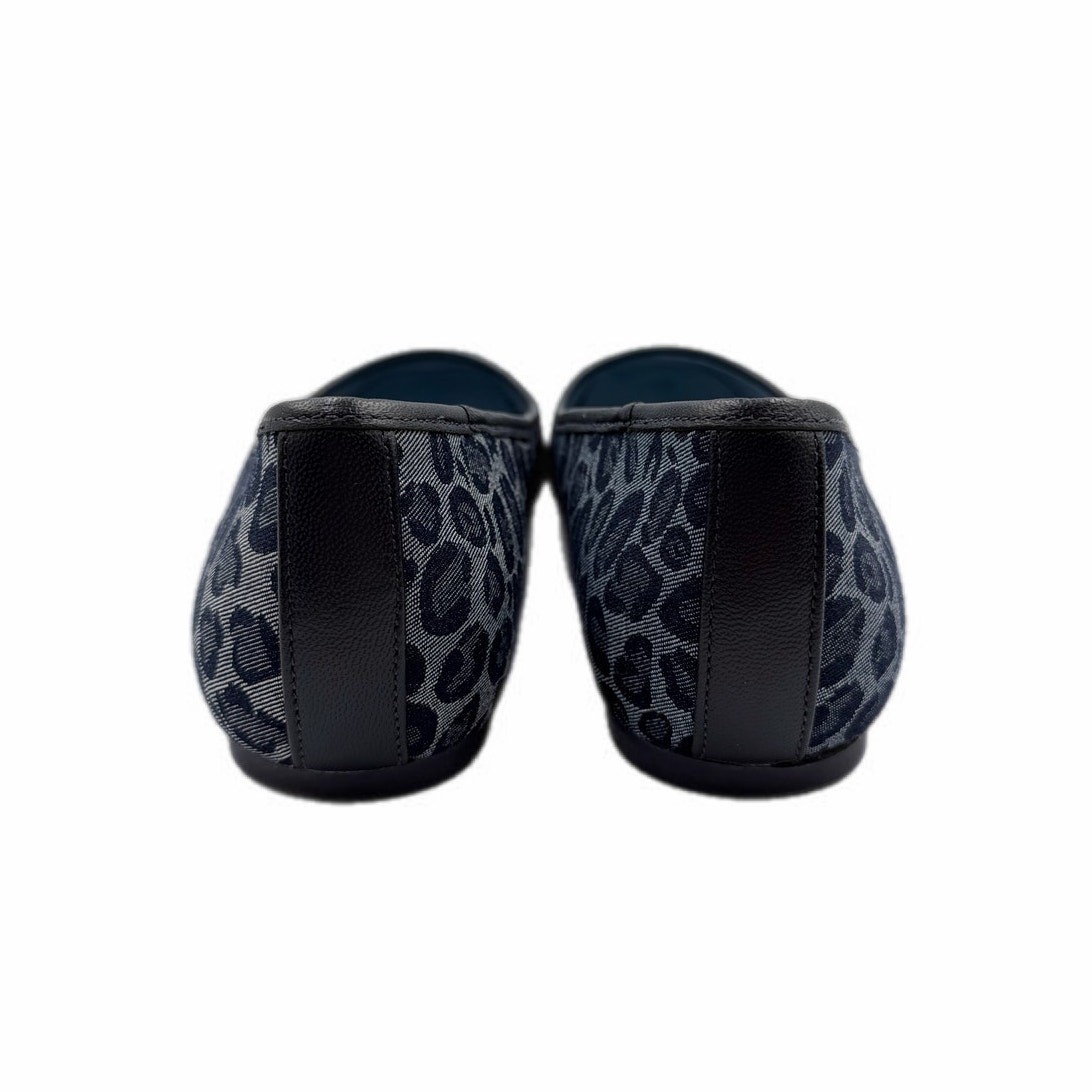 Vionic Orinda 7 Square Toe Navy Blue Animal Print Casual Workwear Ballet Flats