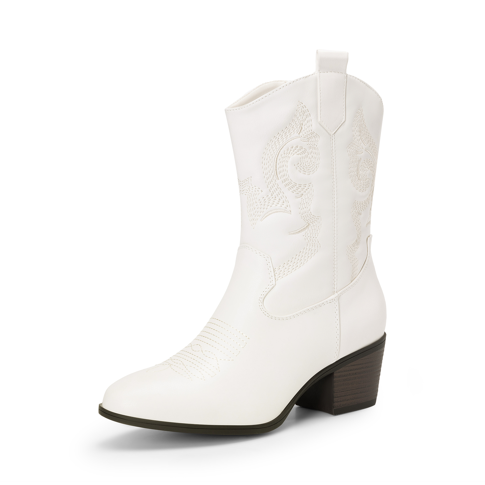Women Western Boots Mid Calf Cowboy Cowgirl Boots Low Heels Fall Winter Boots