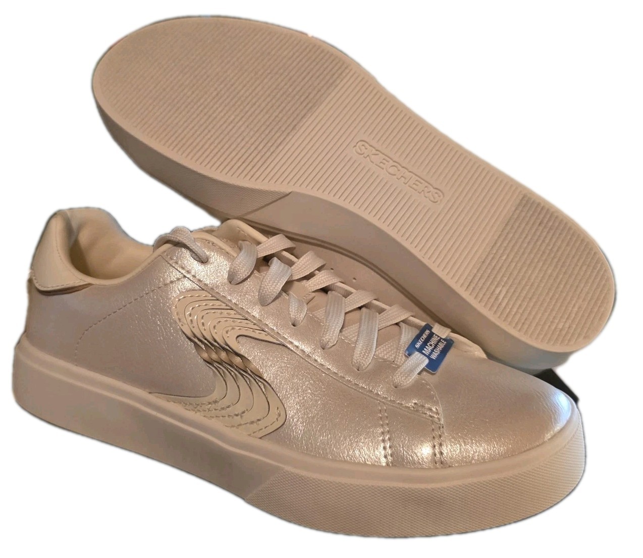 Skechers Eden Lx-Slight Shimmer Court Sneaker Women’s-Off White-See Description