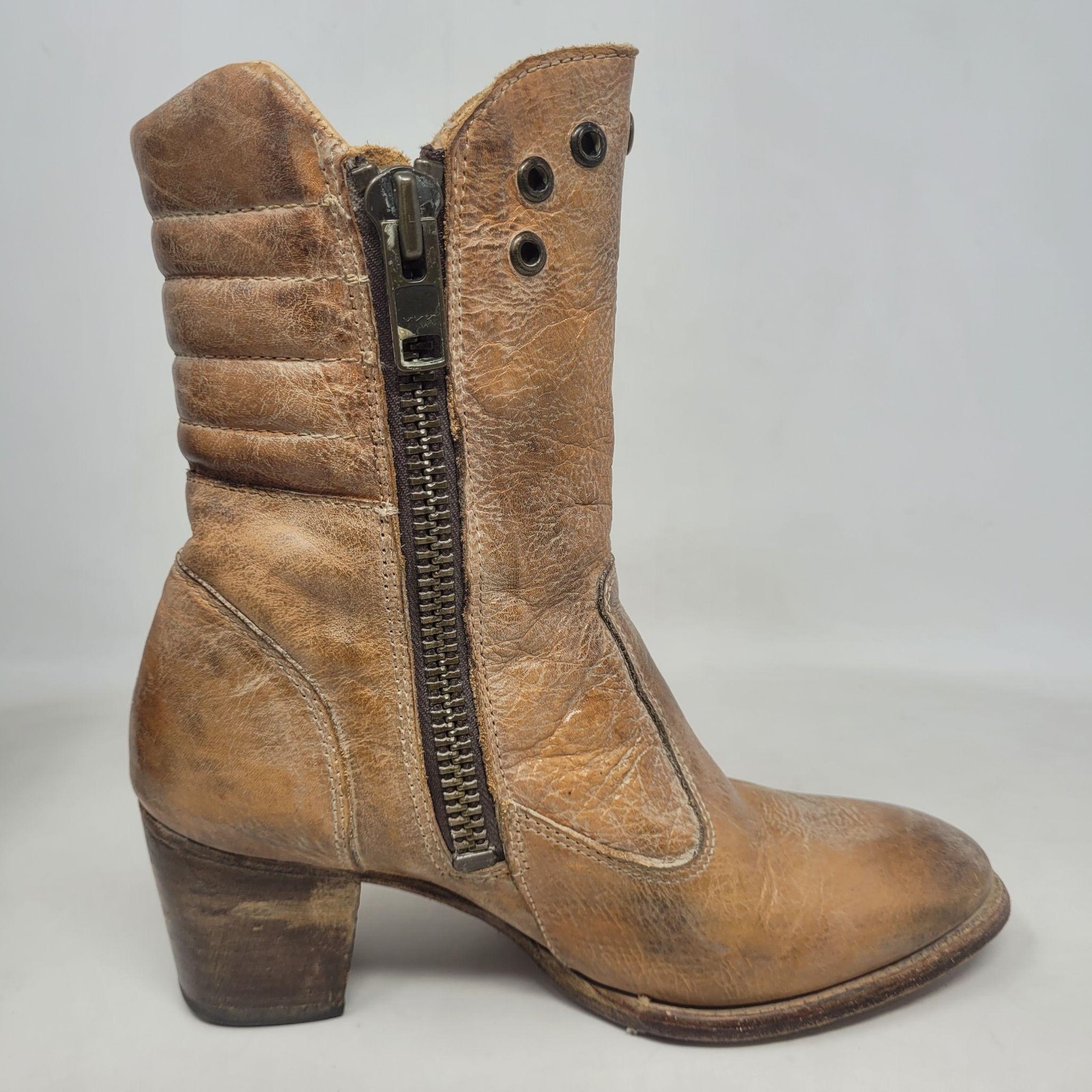 Bed Stu Boots 7.5 Tan Brown Leather Cobbler Series OnRush Rustic Distressed RARE
