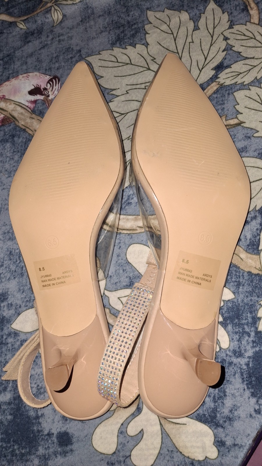 Cape Robbin Ardy’s Nude Clear Bow Slingback Heels Size 8.5 Rhinestone 2