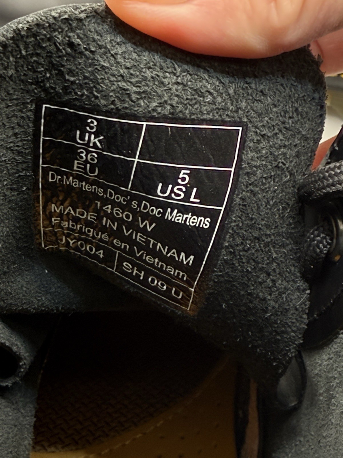 Dr. Martens 1460W 1460 Black Leather Lace-Up Ankle Combat Boots Women’s US 5