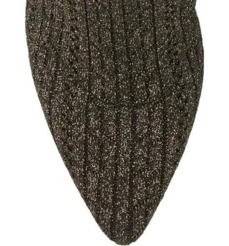 New $575 Stuart Weitzman Waverly Black Gold Sock Bootie Women’s Sz 8