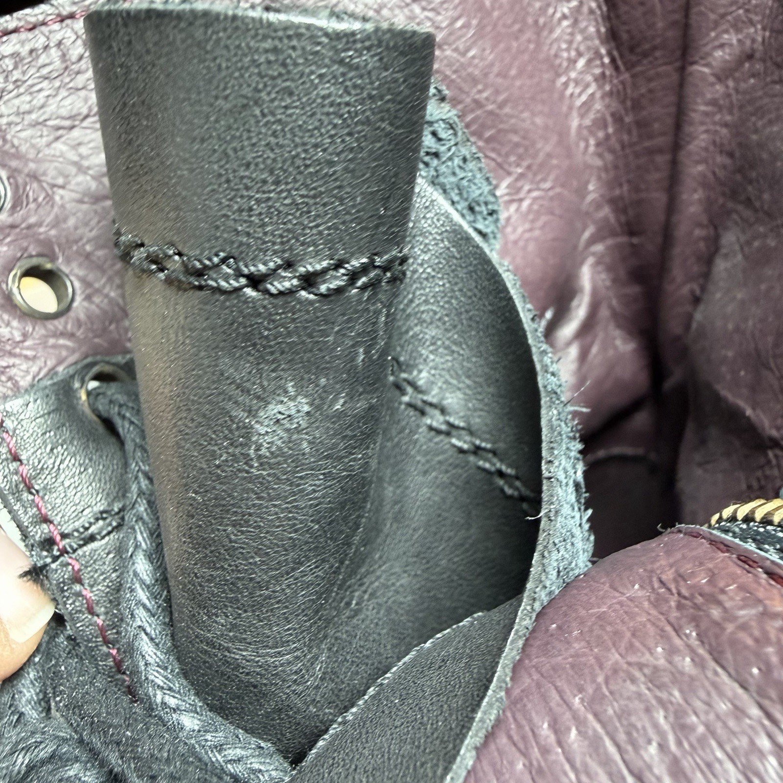 Steve Madden Troopa 2.0 Black Leather Zip Lace Combat Boot Size 7.5 W