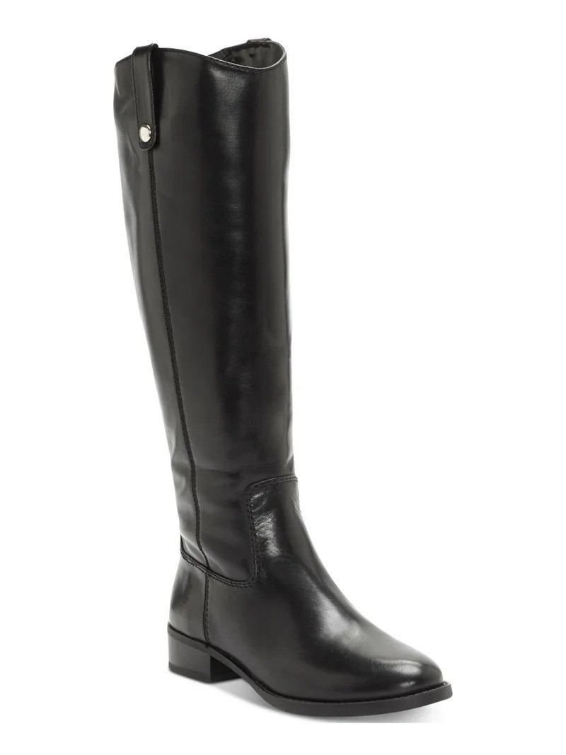 INC Womens Fawne Black Leather Knee-High Boots Shoes 8 Medium (B,M) BHFO 4320