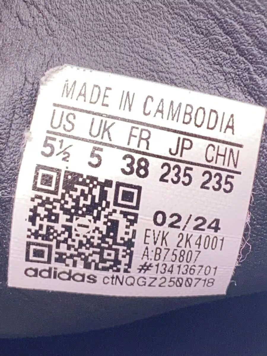 Adidas Low Cut Sneakers 23.5Cm Blk B75807 Gwb31
