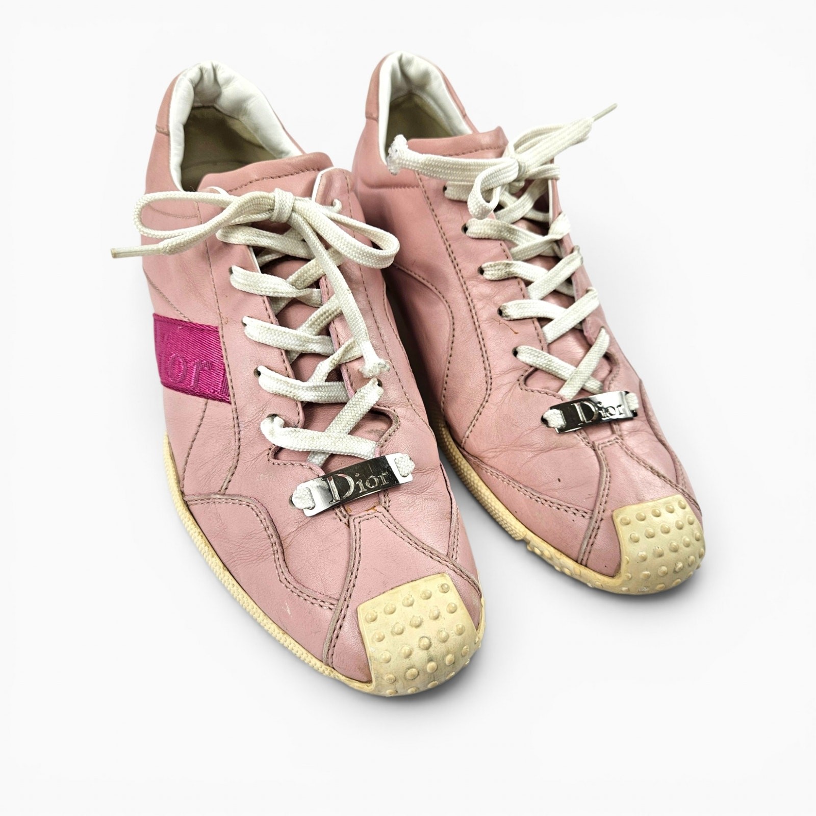 Y2k Christian Dior Sneakers Pink Metal Dior Lace Plate – Size 38 (8)