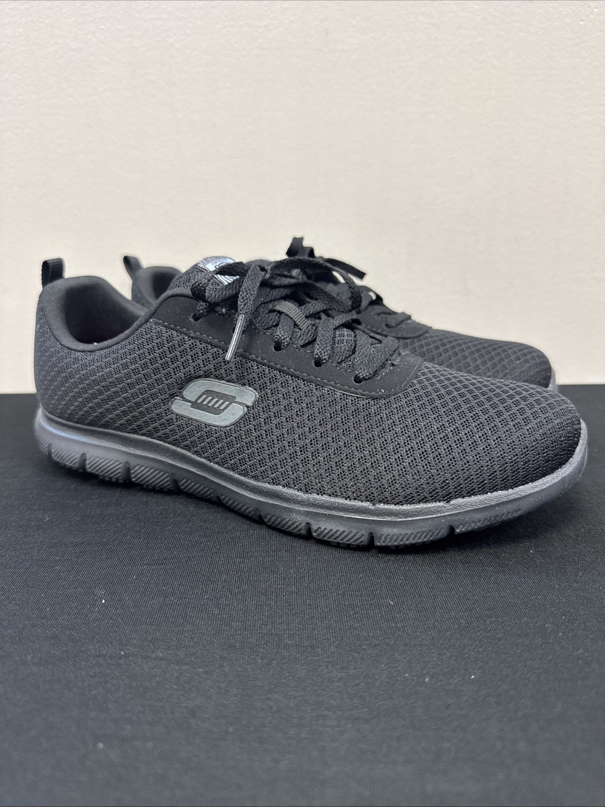 Skechers Womens Size 8.5 Ghenter Bronaugh 77210 Black Work Slip Resistant Shoes