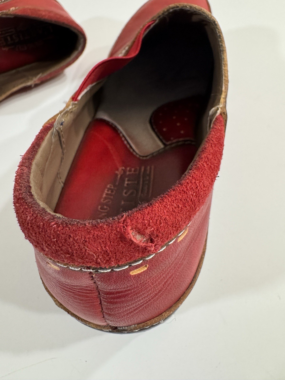 Spring Step L’Artiste Burbank Clogs Red Embossed Leather Women’s Sz 38
