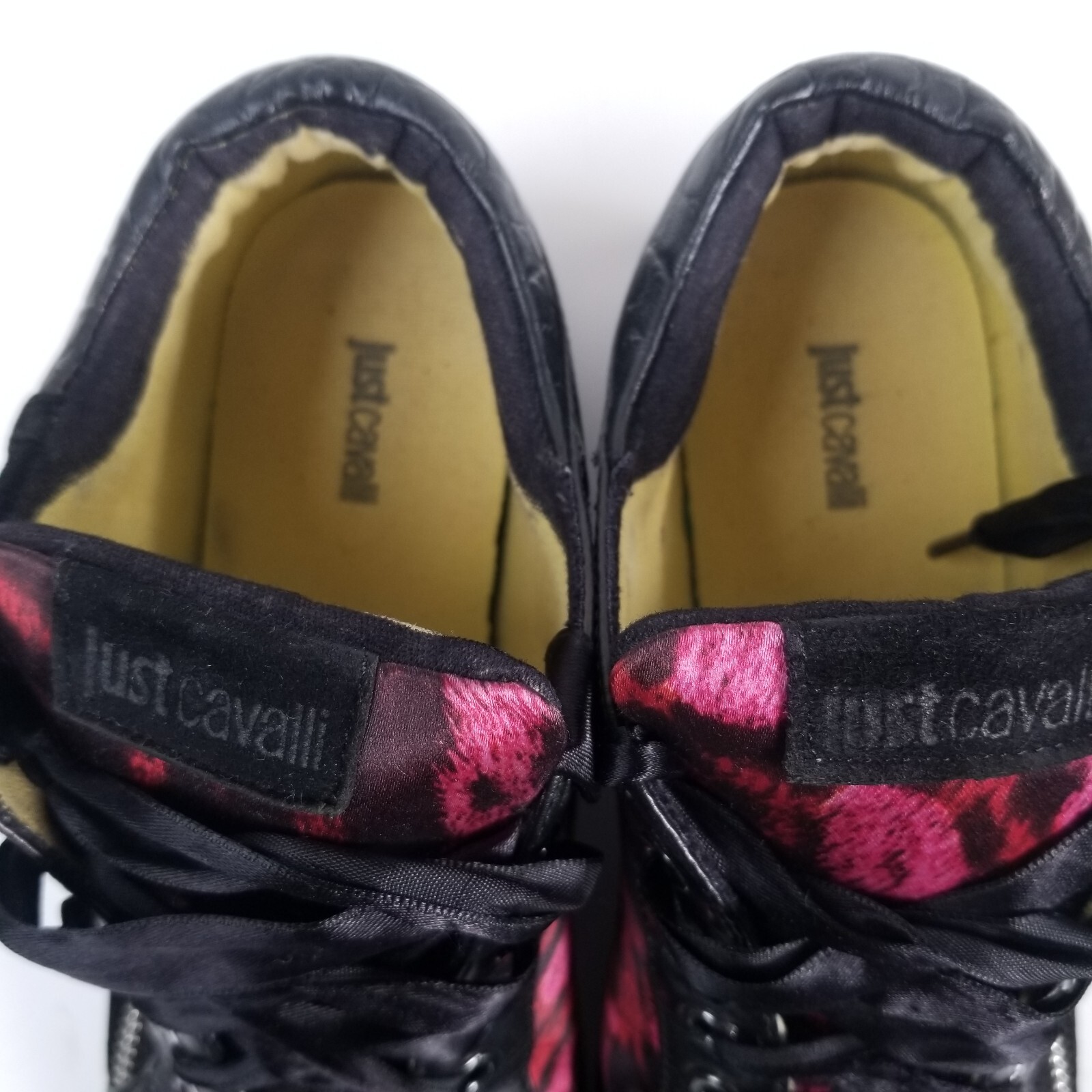 Just Cavalli Women’s Designer Sneakers Leather Satin Shoes Size EU-37 / US-7