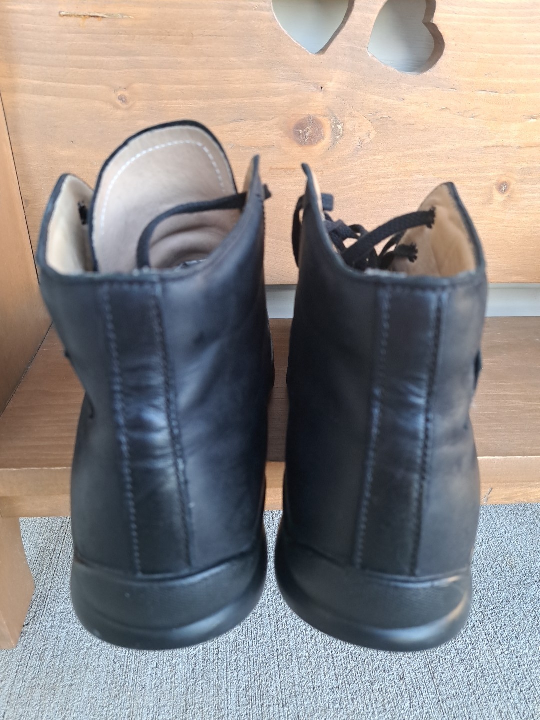 Finn Comfort Leather High Top Boots Sneakers Black Unisex W 9.5 / M 7.5 Germany