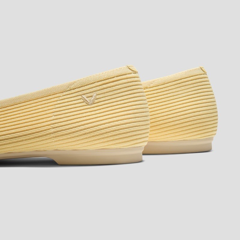 Vivaia Square-Toe Margot V-Cut Flats Margot 3.0 in Butter Yellow EU 38