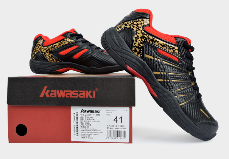 Kawasaki Badminton Shoes Unisex Indoor Sportswear Shoes Black NWT K-065D