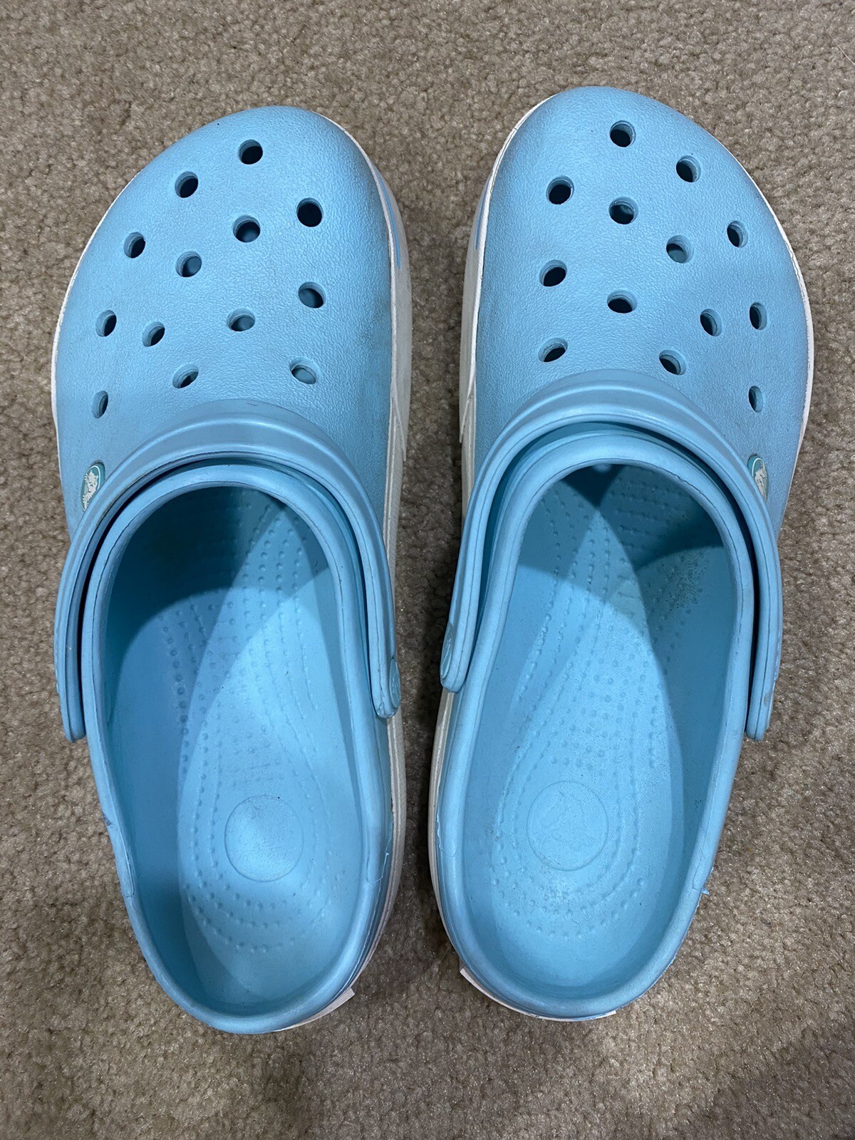 Crocs Men’s and Women’s Crocband Clog size 8 men size 10 women GUC Teal Blue